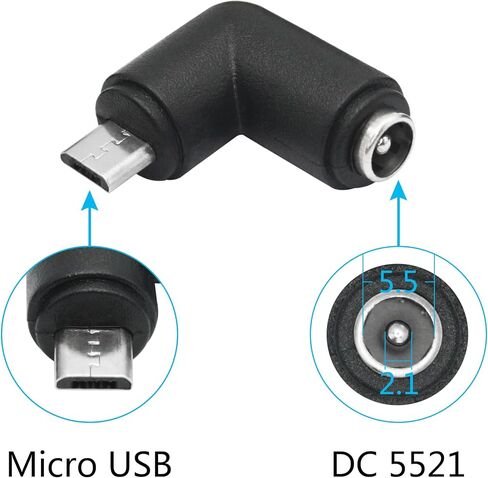 4pcs DC 5.5mm × 2.1 مم إلى محول USB صغير ، 90 درجة الزاوية اليمنى DC 5521 أنثى إلى موصل موصل توصيل الذكور MINI USB 5V in Kuwait