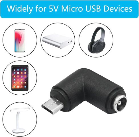 4pcs DC 5.5mm × 2.1 مم إلى محول USB صغير ، 90 درجة الزاوية اليمنى DC 5521 أنثى إلى موصل موصل توصيل الذكور MINI USB 5V in Kuwait
