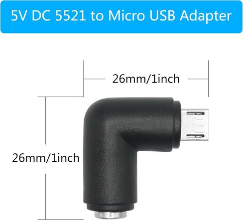 4pcs DC 5.5mm × 2.1 مم إلى محول USB صغير ، 90 درجة الزاوية اليمنى DC 5521 أنثى إلى موصل موصل توصيل الذكور MINI USB 5V in Kuwait