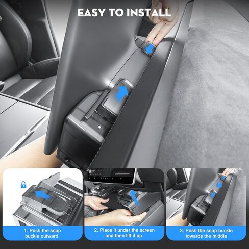 for Tesla Model Y Upgrade Behind Screen Storage Box Dashboard Hidden Organizer Tray Non-Slip Sunglass Card Holder for 2021-2023 Tesla Model 3 and 2021-2025 Model Y (Not fit 2025 Juniper) in Kuwait