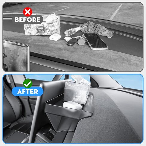 for Tesla Model Y Upgrade Behind Screen Storage Box Dashboard Hidden Organizer Tray Non-Slip Sunglass Card Holder for 2021-2023 Tesla Model 3 and 2021-2025 Model Y (Not fit 2025 Juniper) in Kuwait