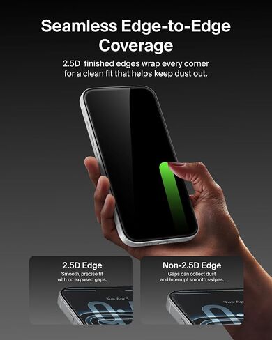 Belkin ScreenForce UltraGlass 2 Screen Protector for iPhone 17 Pro, 25X Stronger Glass, Scratch-Resistant & Impact Protection, Easy Align Tray for Bubble-Free Application, Made with Recycled Glass in Saudi Arabia