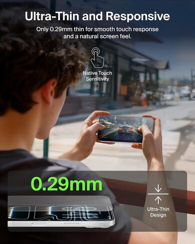 Belkin ScreenForce UltraGlass 2 Screen Protector for iPhone 17 Pro, 25X Stronger Glass, Scratch-Resistant & Impact Protection, Easy Align Tray for Bubble-Free Application, Made with Recycled Glass in Saudi Arabia
