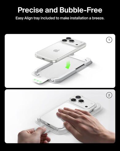 Belkin ScreenForce UltraGlass 2 Screen Protector for iPhone 17 Pro, 25X Stronger Glass, Scratch-Resistant & Impact Protection, Easy Align Tray for Bubble-Free Application, Made with Recycled Glass in Saudi Arabia