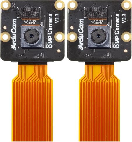 Arducam لوحدة كاميرا Raspberry Pi 8 ميجابكسل، وحدة كاميرا 1080P IMX219 متوافقة مع Raspberry Pi 5، 4 Model B، Pi 3/3B+، وPi Zero 2W (RPI-CAM-8MP + كابل مرن 5.9 بوصة/150 مم + كابل Pi Zero) in Kuwait