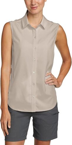 Eddie Bauer Women's Sleeveless Tech Shirt (US, Alpha, Large, Regular, Regular, Gray) in Saudi Arabia