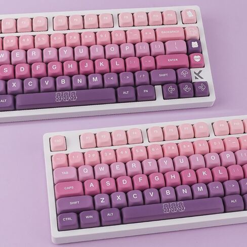 Sunzit MOA keycaps ، 131 مفاتيح لطيف PBT بيض الدب المخصص keycaps 60 65 75 100 في المئة ، مقاطع مفتاح الصبغة مفتاح مفتاح مجموعة مفاتيح لمفاتيح مفاتيح MX (أبيض) in Kuwait