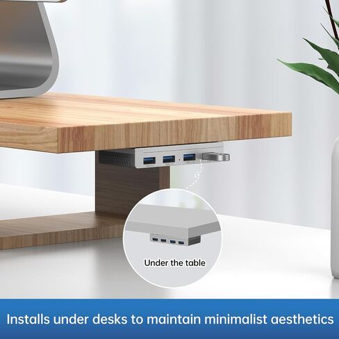 Ejay 4-Port Magnetic USB 3.0 HUB ، نقل البيانات عالية السرعة 5 جيجابت في الثانية ، تشمل 2 حزمة من السكك الحديدية المنزلق ، مسامير ومنصات لزجة لجهاز الكمبيوتر المحمول MacBook in Kuwait