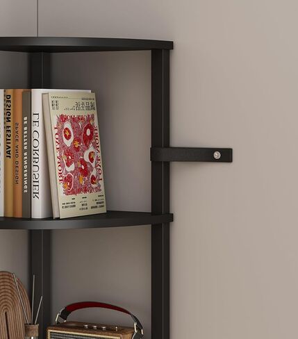 Corner Shelf, 5-Tier Corner Bookshelf, Industrial Corner Ladder Shelf, Modern Display Shelf for Living Room, Bedroom, Kitchen, Home Office, White UJSJ001W in Kuwait