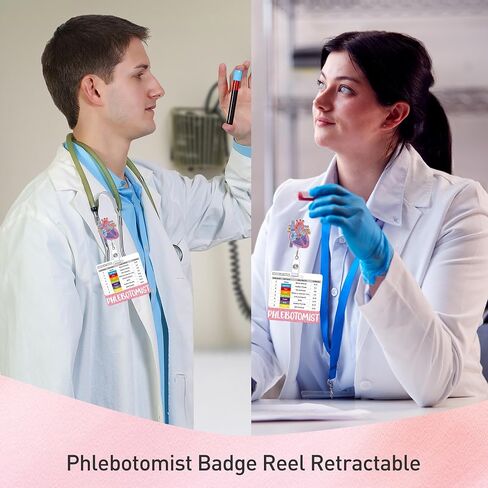 Phlebotomy Badge Reel and Order of Draw Badge Card, Funny Retractable ID Holder with Metal Clip and Vertical Buddy, Phlebotomy Essentials and Phlebotomist Gifts in Saudi Arabia