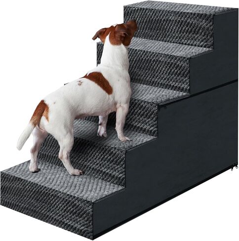 28" H Dog Stairs for Large Dogs 6-Steps Dog Ramps for High Beds and Couch Non-Slip Extra Wide Pet Stairs for Old Dogs and Puppy and Cat - Stable & Durable Pet Steps with Machine Washable Cover Indoor in Saudi Arabia
