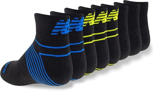 New Balance Kids Performance Cushioned Low Cut Socks 8 Pair Pack, Black, Medium in Saudi Arabia