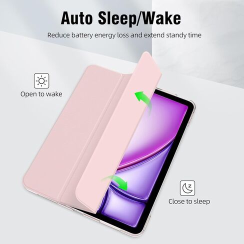 بالنسبة للهواء iPad 13 بوصة M3/M2 2025/2024 CASE ، IPAD PRO 12.9 (6th/5th Gen 2022/2021) ، قشرة قذيفة متتالية من الكمبيوتر الصلب مع Way Wake/Sleep و Trifold Stand و Support Pencil Pro ، White in Kuwait