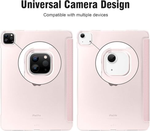 بالنسبة للهواء iPad 13 بوصة M3/M2 2025/2024 CASE ، IPAD PRO 12.9 (6th/5th Gen 2022/2021) ، قشرة قذيفة متتالية من الكمبيوتر الصلب مع Way Wake/Sleep و Trifold Stand و Support Pencil Pro ، White in Kuwait