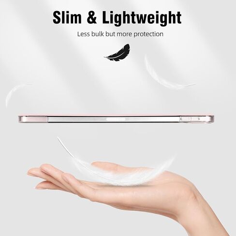 بالنسبة للهواء iPad 13 بوصة M3/M2 2025/2024 CASE ، IPAD PRO 12.9 (6th/5th Gen 2022/2021) ، قشرة قذيفة متتالية من الكمبيوتر الصلب مع Way Wake/Sleep و Trifold Stand و Support Pencil Pro ، White in Kuwait