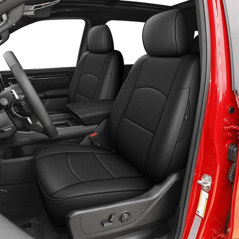 Custom Fit Seat Covers for Dodge RAM 1500 2019 2020 2021 2022 2023 2024 2025 Leather Cars Seats Cover Full Set Black in Kuwait