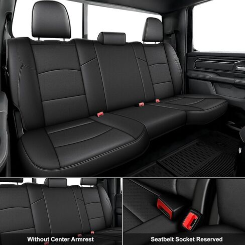 Custom Fit Seat Covers for Dodge RAM 1500 2019 2020 2021 2022 2023 2024 2025 Leather Cars Seats Cover Full Set Black in Kuwait
