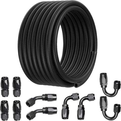 4AN Fuel Line Hose Fitting Kit, 4AN CPE Nylon Braided Fuel Line Kit 16FT in Saudi Arabia