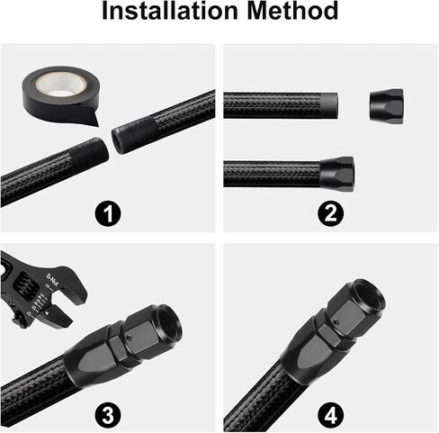 4AN Fuel Line Hose Fitting Kit, 4AN CPE Nylon Braided Fuel Line Kit 16FT in Saudi Arabia