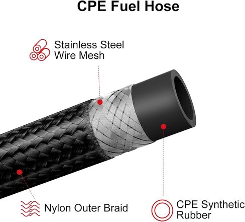 4AN Fuel Line Hose Fitting Kit, 4AN CPE Nylon Braided Fuel Line Kit 16FT in Saudi Arabia