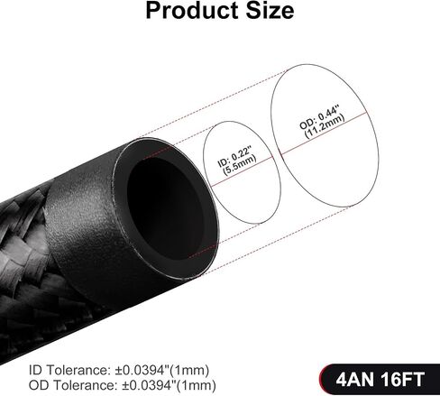 4AN Fuel Line Hose Fitting Kit, 4AN CPE Nylon Braided Fuel Line Kit 16FT in Saudi Arabia