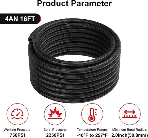 4AN Fuel Line Hose Fitting Kit, 4AN CPE Nylon Braided Fuel Line Kit 16FT in Saudi Arabia