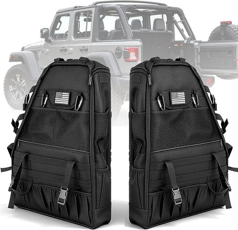 حقيبة تخزين بار لفة مع منظم متعدد الجيبات JL JK حقيبة تخزين متوافقة مع 1997-2023+ Jeep Wrangler JK TJ LJ & Unlimited JL 4-Door US Flag (2-PCS) in Kuwait