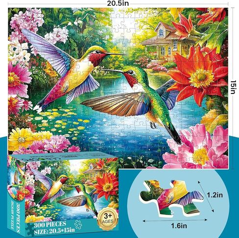 300 Piece Puzzles for Adults, Mystical Mushroom Fantasy Village Jigsaw Puzzle for Children Elderly, Large Piece Fun Fairy Puzzle for Kids Ages 8-10 10-12,Cool Puzzles,Family Game Great Gift 20.5*15in in Kuwait