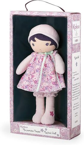 Kaloo Tendresse My First Fabric Doll Fleur K 7" Soft Plush Figure in Pink Floral Dress with Baby Safe Embroidered Face Machine Washable for Ages 0+ in Saudi Arabia