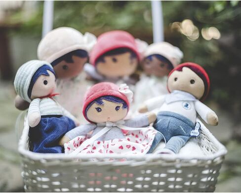 Kaloo Tendresse My First Fabric Doll Fleur K 7" Soft Plush Figure in Pink Floral Dress with Baby Safe Embroidered Face Machine Washable for Ages 0+ in Saudi Arabia