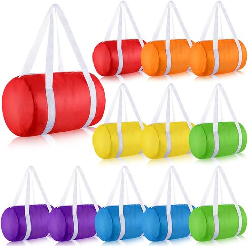 Sweetude 6 Pack Small Party Favor Bags Duffle 10×8 Inch Reusable Gift Bags with Handles Canvas Colorful for Birthday Party School Team Events in Saudi Arabia