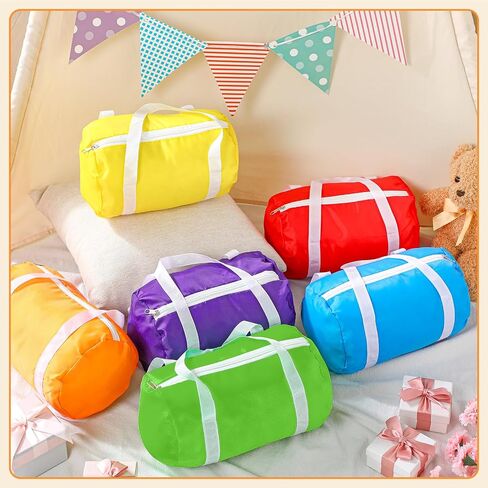 Sweetude 6 Pack Small Party Favor Bags Duffle 10×8 Inch Reusable Gift Bags with Handles Canvas Colorful for Birthday Party School Team Events in Saudi Arabia