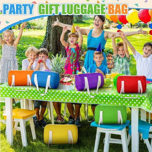 Sweetude 6 Pack Small Party Favor Bags Duffle 10×8 Inch Reusable Gift Bags with Handles Canvas Colorful for Birthday Party School Team Events in Saudi Arabia