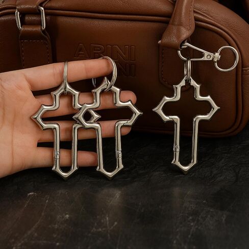 nosiny 3 pcs y2k keychains cool cont carabiner sliver y2k key ring cool belt belt loop mallder buckle buckle for men women backpack pres pett pett punk gothic accessories in Kuwait