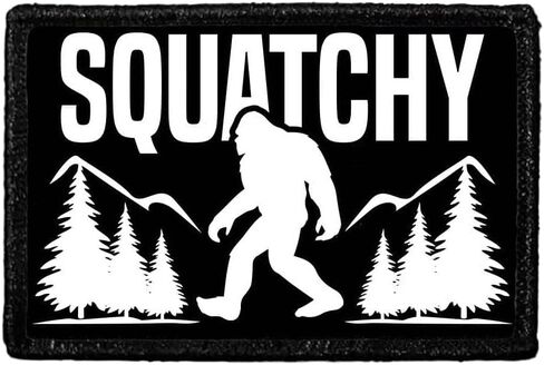 Alien & Bigfoot Shaking Hands | Hook and Loop Attach for Hats, Jeans, Vest, Coat | 2x3 in | by Pull Patch in Saudi Arabia