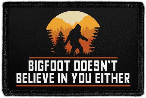 Alien & Bigfoot Shaking Hands | Hook and Loop Attach for Hats, Jeans, Vest, Coat | 2x3 in | by Pull Patch in Saudi Arabia