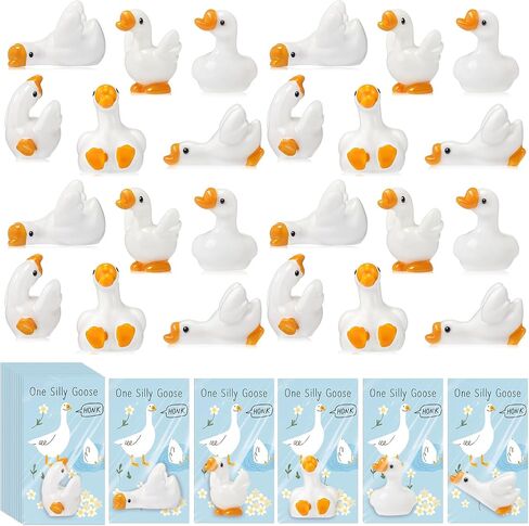 Weysat 30 Sets One Silly Goose 1st Birthday Party Decoration Mini Resin Goose Figurines with Pink Cards Girl Baby Shower Favor for Guest Birthday Decor Party Supplies in Saudi Arabia
