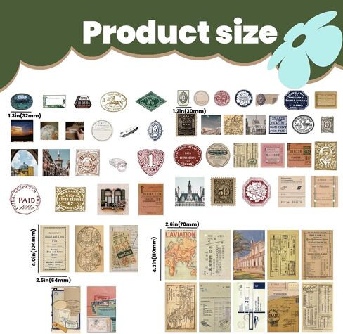 مجموعة Scrapbook Supplies Kit ، Junk Journal Ephemera Pack مع ملصقات Washi ، تصاميم الورق غير اللامعة للمجلات والمخططين والكلامات و DIY (Time Traveler) in Saudi Arabia