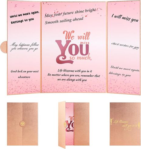 Blue Silver Farewell Decorations Party Supplies We Well Miss You Goodbye Card Sign Farewell gifts For Coworkers Creative Good Luck Card Large Thank You Card in Saudi Arabia