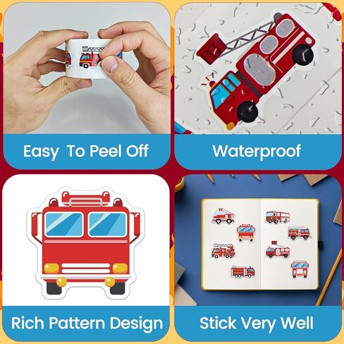 500 PCS Monster Truck Stickers Roll Truck Car Teachers Stickers Self Adhesive Waterproof for Birthday Party Decorations Supplies Favors School Funny Reward Scrapbook Envelope Seals DIY Craft Decals in Kuwait