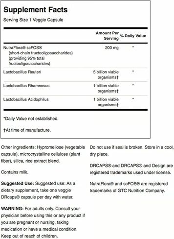 سوانسون ل. رويتيري بروبيوتيك زائد ث/ل. Rhamnosus L. acidophilus & fos prebiotic support - يعزز صحة الأمعاء مع 7 مليارات CFU للفرد - (30 كبسولات الخضروات) in Saudi Arabia