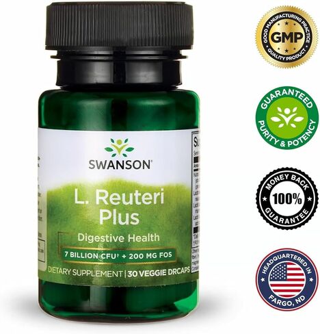 سوانسون ل. رويتيري بروبيوتيك زائد ث/ل. Rhamnosus L. acidophilus & fos prebiotic support - يعزز صحة الأمعاء مع 7 مليارات CFU للفرد - (30 كبسولات الخضروات) in Saudi Arabia