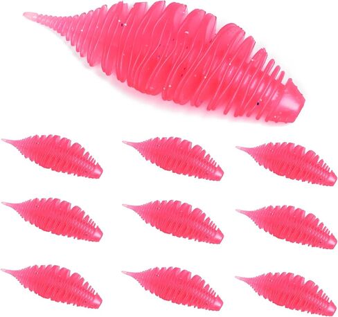Soft Swimbait Lures, Soft Plastic Fishing Lures Kit, Bass Fishing Lure Swim Baits with 5 Color, Threaded Small Needle Tail for Trout, Crappie, Bass, Redfish, Freshwater, Saltwater in Saudi Arabia