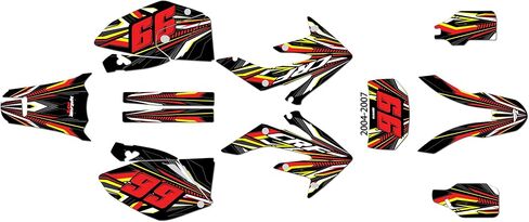 مجموعة الرسومات لـ Honda CRF 250X (2004-2007) سلسلة Prime Red 09 MIL-Dirt Bike Custom Racing Decals Kit ، in Kuwait