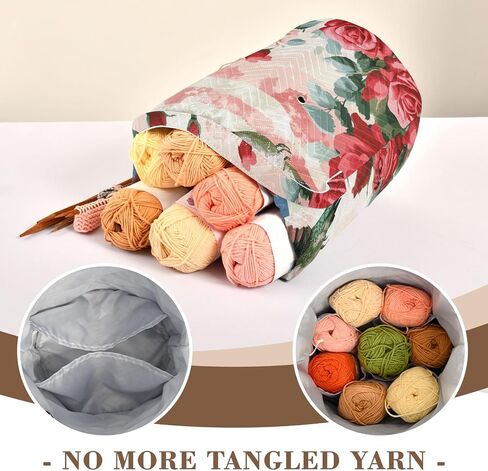Tatenale Crochet Bag Bag Bag Bag Bag Bag Bag Bag مع جيوب ومتعامل مع منظم تخزين الغزل المحمول متشابك 8.3x11 بوصة القطة الظهر in Kuwait