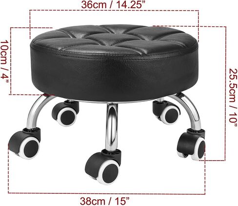 Kaleurrier Low Leight Rolling Stool - كرسي براز قصير الثقيل مع عجلات منخفضة إلى أرضية - براز مقعد صغير للمكتب المنزلي لتصليح Mechanic Mechanic Padicure Clibrary Clibrary Camel in Kuwait