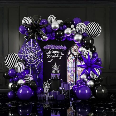 Mardi Gras Purple Green Gold Balloon Garland Arch Kit 101 Pcs with large mylar Star Mardi Mask foil Balloons for 2025 Birthday Masquerade fat Tuesday Theme party Decorations (Purple Green Gold) in Saudi Arabia