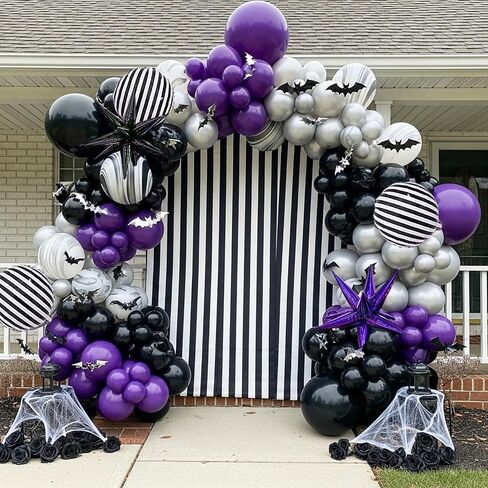 Mardi Gras Purple Green Gold Balloon Garland Arch Kit 101 Pcs with large mylar Star Mardi Mask foil Balloons for 2025 Birthday Masquerade fat Tuesday Theme party Decorations (Purple Green Gold) in Saudi Arabia