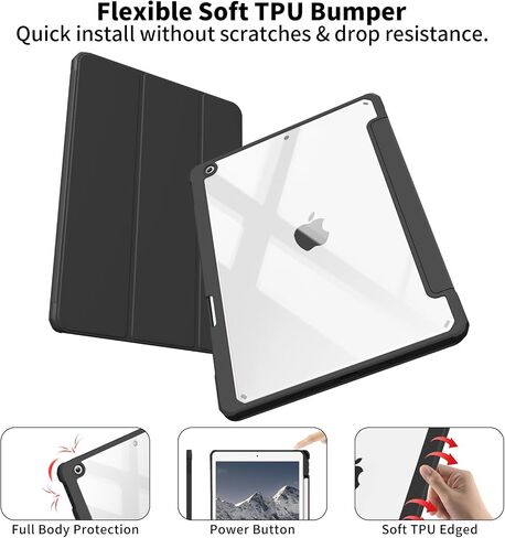 حالة لجيل iPad Pro 12.9 بوصة 6th/5/4/4/3rd 2022/2021/2020/2018 مع حامل القلم الرصاص ، علبة حامل ذكية مع غطاء خلفي TPU ناعم لـ iPad Air 13 Inch 2024 (M2) ، Pink in Kuwait