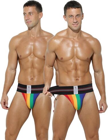 Karen Space Mens حزام jock 3 بوصات عالية مرنة على نطاق واسع الخصر التنفس القابل للتنفس ملابها الداخلي ملونة متعددة in Kuwait